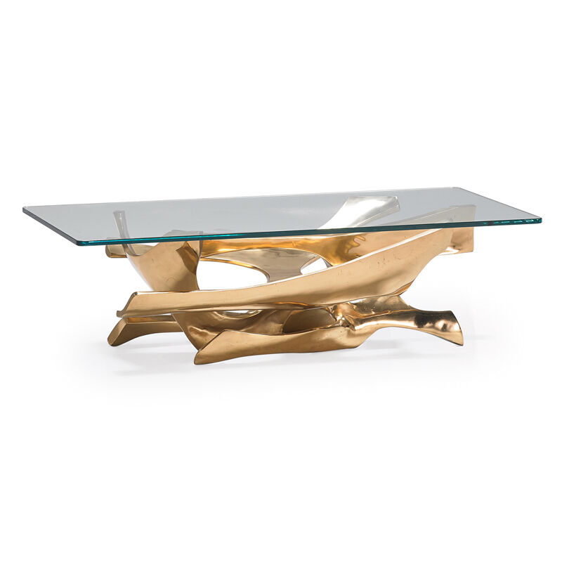 Fred Brouard, ‘Coffee table, France’, Design/Decorative Art, Cast bronze, glass, Rago/Wright/LAMA
