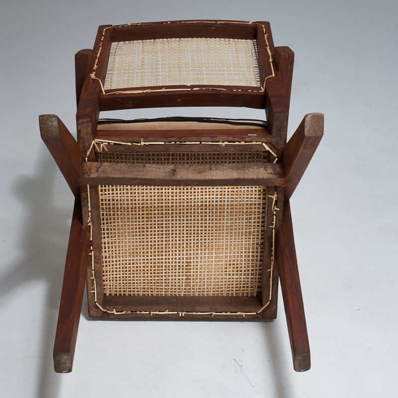 Pierre Jeanneret, ‘Two Easy Arm lounge chairs from the Chandigarh administrative buildings, France/India’, Design/Decorative Art, Teak, cane, upholstery, Rago/Wright/LAMA