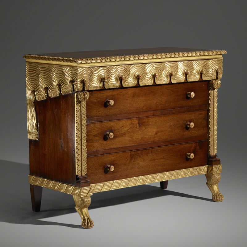 ‘cabinet’, Design/Decorative Art, Walnut, gilt wood, Rago/Wright/LAMA