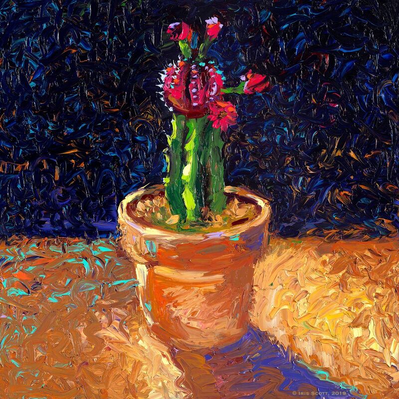 Iris Scott, ‘Terra Cotta Cupcake’, 2018, Painting, Finger painted oil on canvas, Filo Sofi Arts