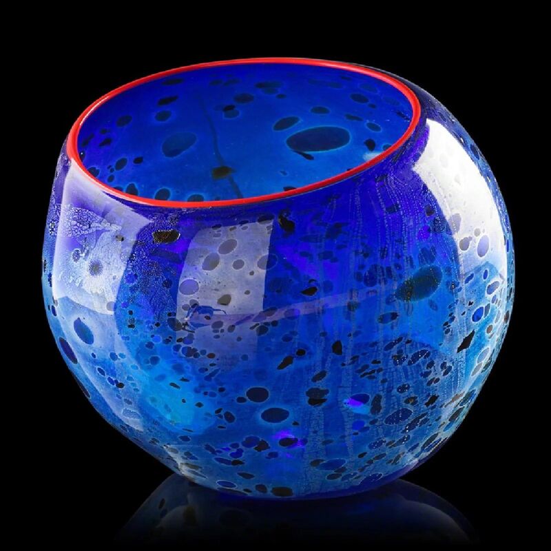 Dale Chihuly, ‘Cobalt Blue Basket with Candmium Red Lip ’, 1994, Sculpture, Glass, Modern Artifact