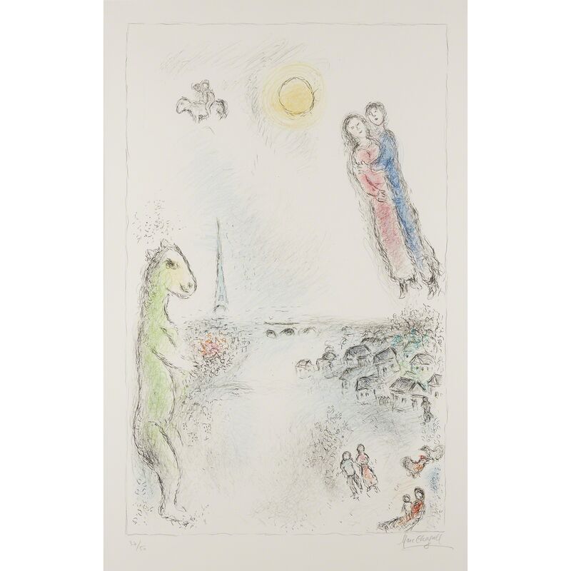 Marc Chagall, ‘Les Deux Rives’, 1980, Print, Color lithograph on Arches, Freeman's
