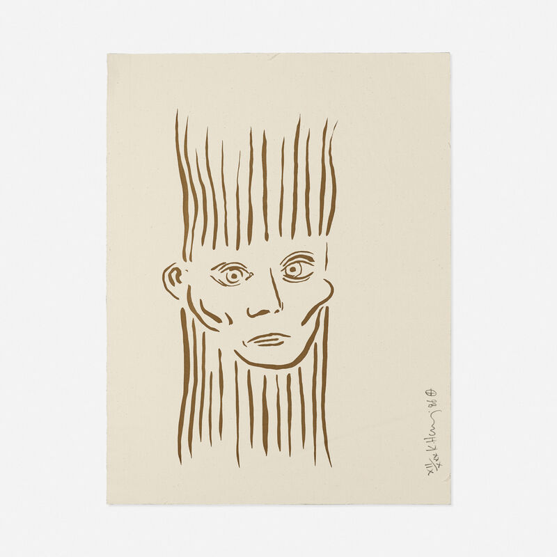 Keith Haring, ‘Joseph Beuys’, 1986, Print, Screenprint on canvas, Rago/Wright/LAMA