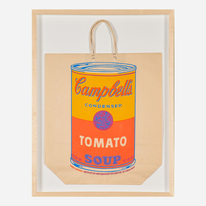 Andy Warhol, ‘Campbell's Soup Can on Shopping Bag’, 1966, Print, Screenprint in colors on paper shopping bag (framed), Rago/Wright/LAMA