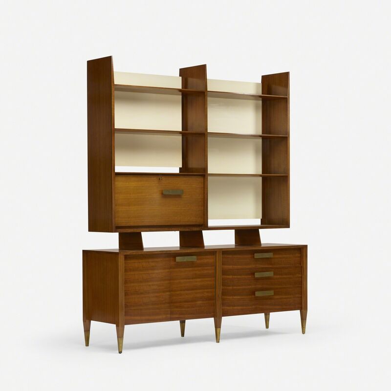 Gio Ponti, ‘display cabinet, model 2140’, 1957, Design/Decorative Art, Italian walnut, lacquered wood, brass, Rago/Wright/LAMA