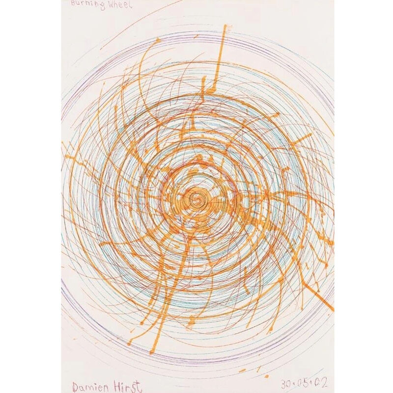 Damien Hirst, ‘Burning Wheel (from In a Spin, the Action of the World on Things, Volume I)’, 2002, Print, Etching in color, Weng Contemporary