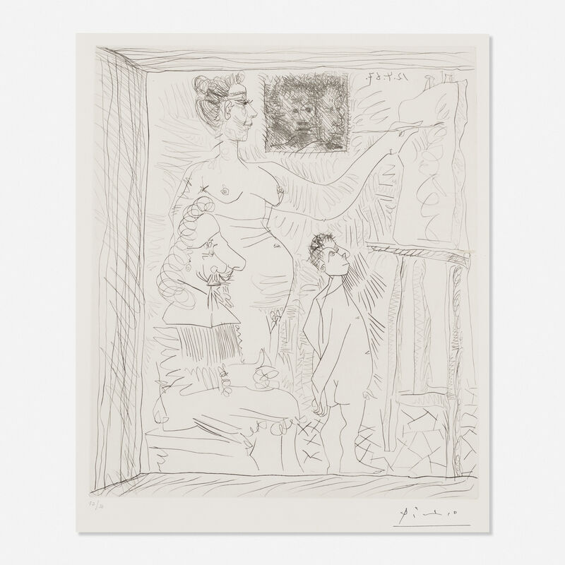 Pablo Picasso, ‘L'Inspiration Travaille et le Peintre se Tourne les Pouces’, 1967, Print, Drypoint, Rago/Wright/LAMA