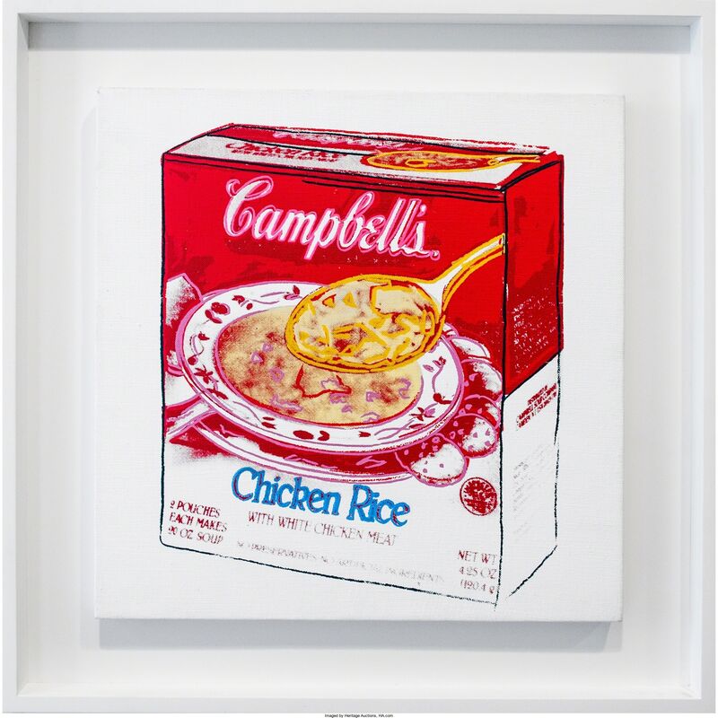 Andy Warhol, ‘Campbell's Soup Box (Chicken Rice)’, 1986, Print, Synthetic polymer paint and silkscreen inks on canvas, Heritage Auctions