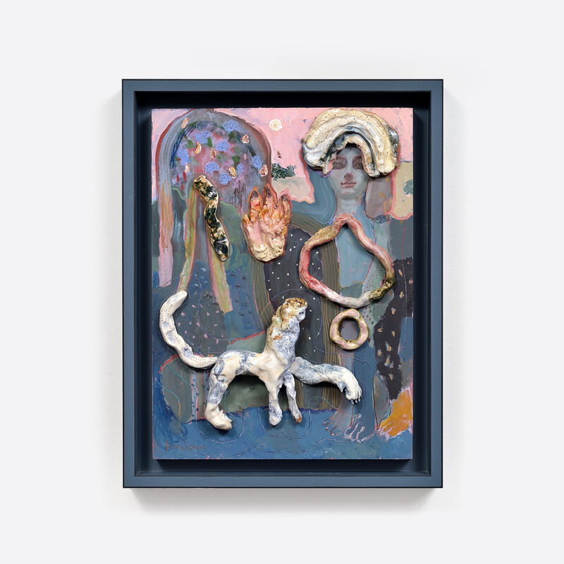 Alexandra Levasseur, ‘Réincarnations, etc’, 2020, Mixed Media, Gouache, oil painting, grease pencil and enamelled stoneware on wood, Galerie C.O.A