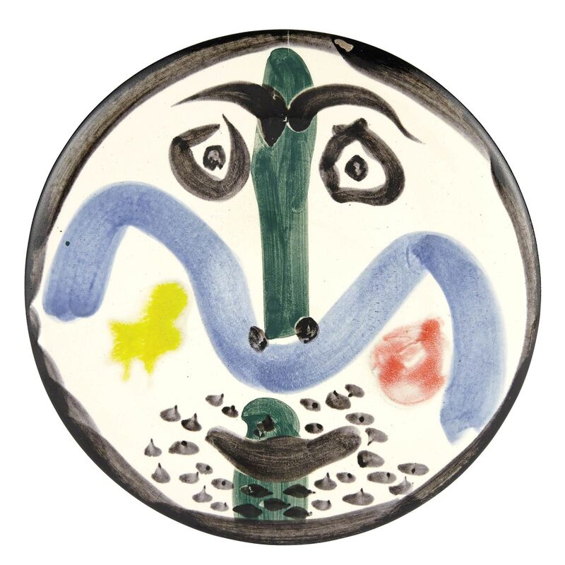 Pablo Picasso, ‘VISAGE NO. 130 (A.R. 479)’, 1963, Design/Decorative Art, Painted and glazed white ceramic plate, Doyle