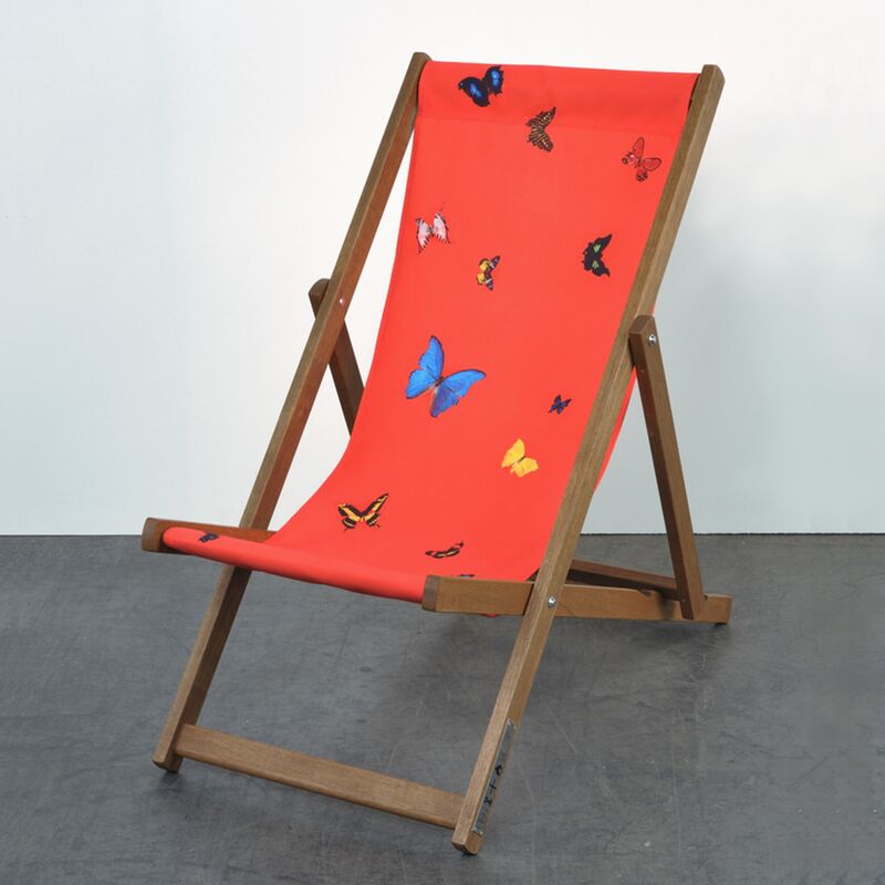 Damien Hirst, ‘Deckchair (Red)’, 2008, Design/Decorative Art, Merpauh timber frame and sail cloth fabric, Weng Contemporary