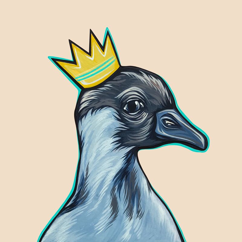 Kaitlin Ziesmer, ‘Mighty Ducks: Teal Crown’, 2019, Painting, Acryla gouache on paper and panel, Abend Gallery