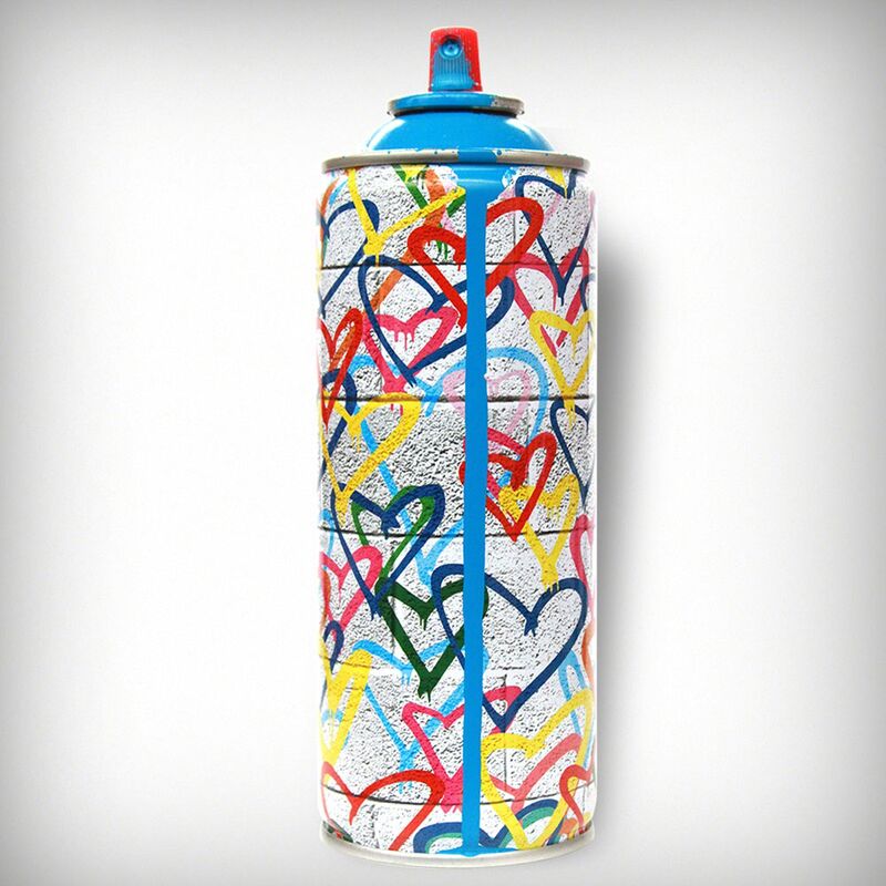 Mr. Brainwash, ‘Hearts Spray Can’, 2016, Sculpture, Painted empty spray can, EHC Fine Art Gallery Auction