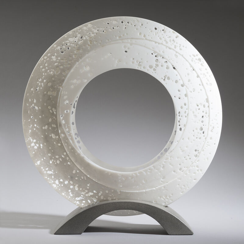 Karen Bexfield, ‘Oculus Blanco’, 2020, Sculpture, Kiln-Formed Glass & Concrete, Studio E Gallery