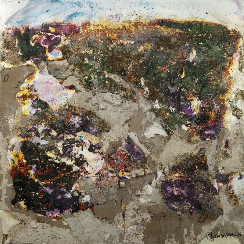 Wang Youshen, ‘Per Square Meter · Washing · My Landscape 6-03’, 2010-2014, Mixed Media, Photograph, Water, Gypsum board, Flower seed, Glue, ShanghART