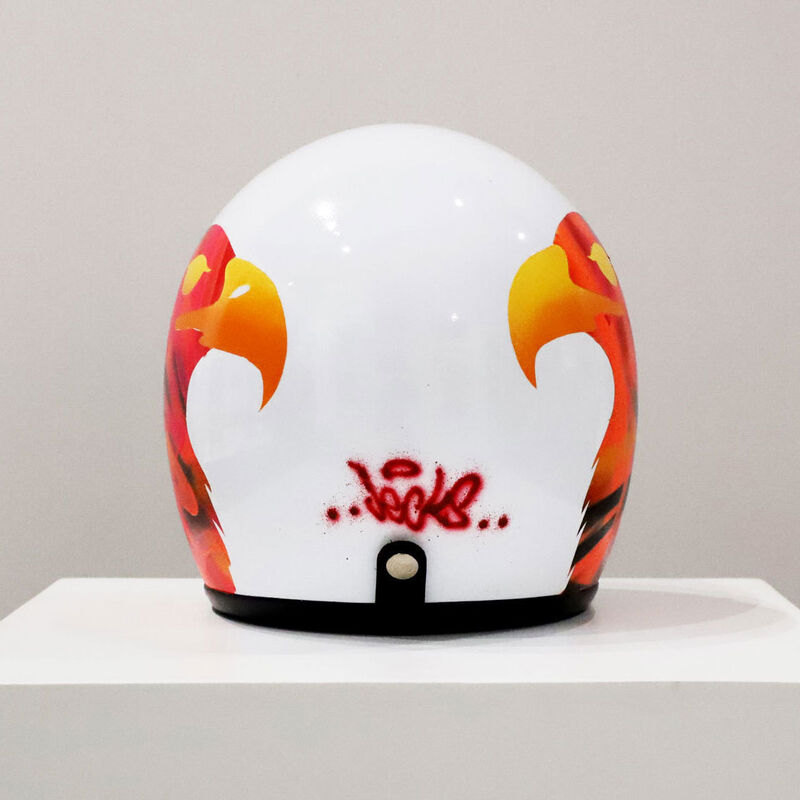 Jecks, ‘Helmet 2’, 2020, Fashion Design and Wearable Art, Hand-painted ‘Bum Shaker’ open-face helmet (Size L), AURUM GALLERY