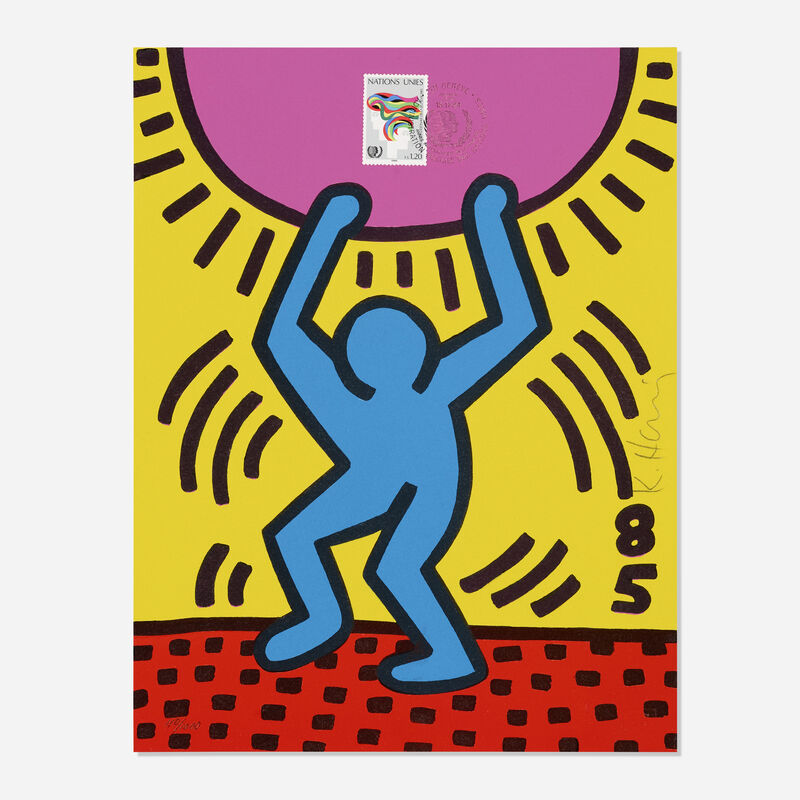 Keith Haring, ‘International Youth Year’, 1985, Print, Lithograph in colors on Arches, Rago/Wright/LAMA