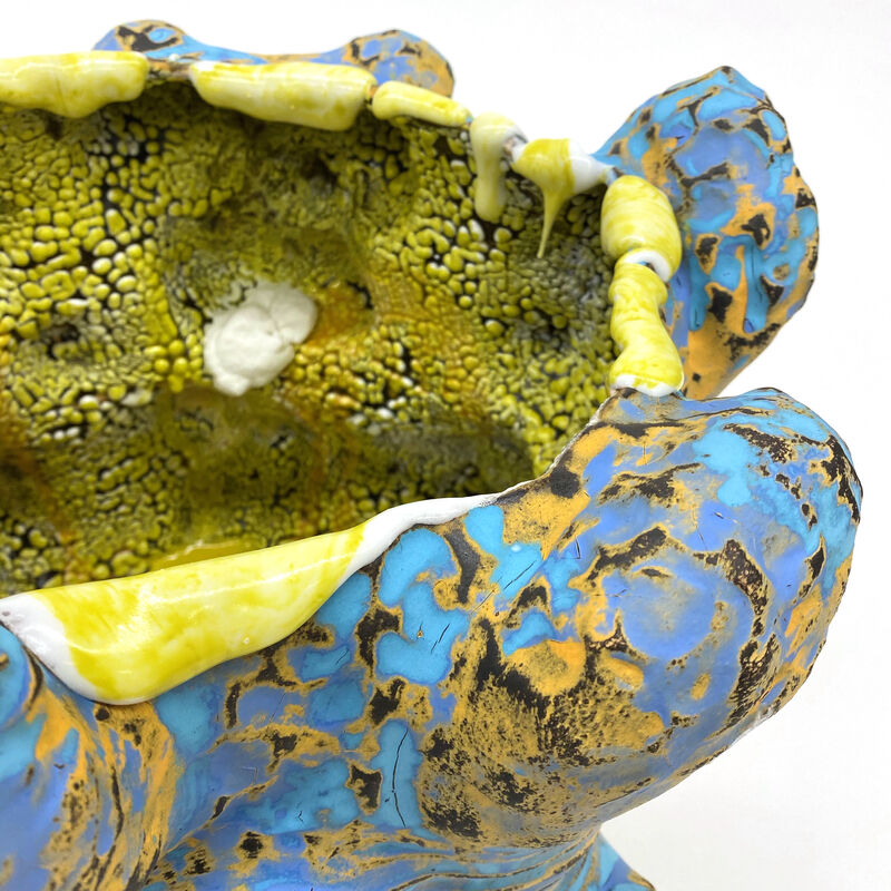Vince Palacios, ‘Blue and Yellow No1024’, 2020, Sculpture, Clay, Slip, Glaze, Various Flux, LaiSun Keane