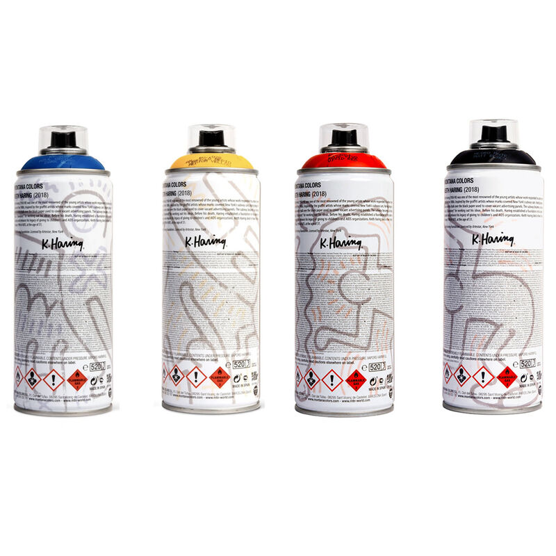 Keith Haring, ‘ Limited edition Keith Haring spray paint can set of 4’, 2018, Ephemera or Merchandise, Limited edition Keith Haring spray paint can set, Lot 180 Gallery