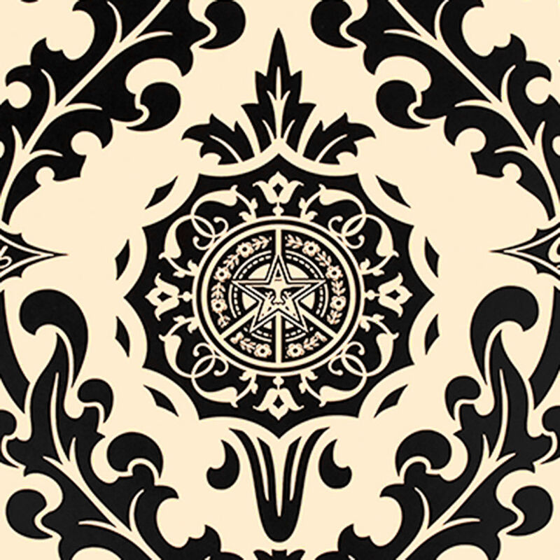 Shepard Fairey, ‘PARLOR PRINT (Artist Proof Black & Cream)’, 2010, Print, Screenprint with black paint on heavy cream colored paper, Silverback Gallery