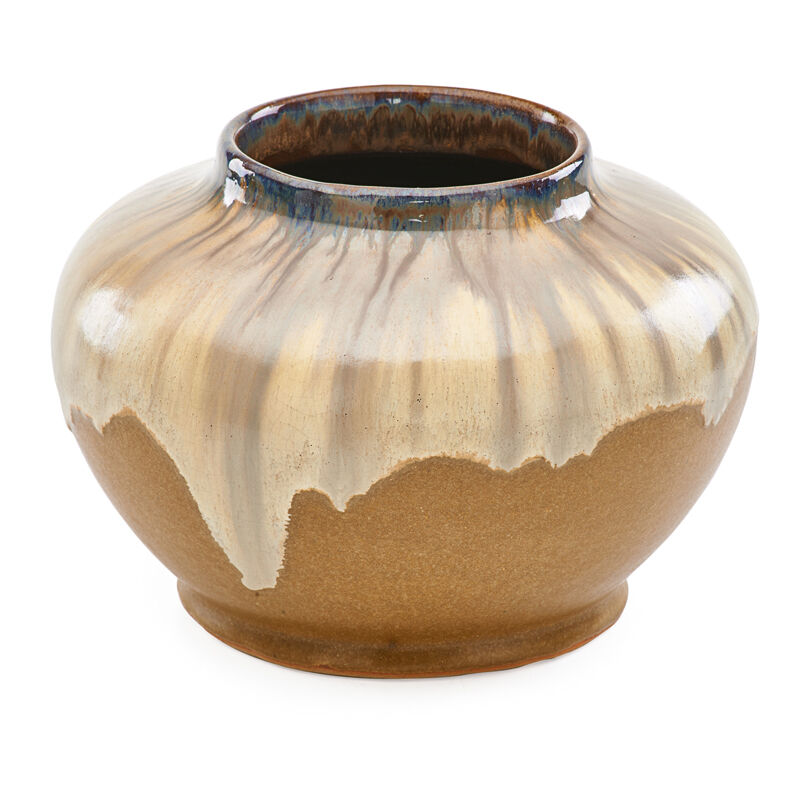 Fulper Pottery, ‘Large Vase, Flemington, NJ’, 1910s-20s, Design/Decorative Art, Large Vase, Brown And Black Flambé Over Mustard Matte Glaze, Rago/Wright/LAMA