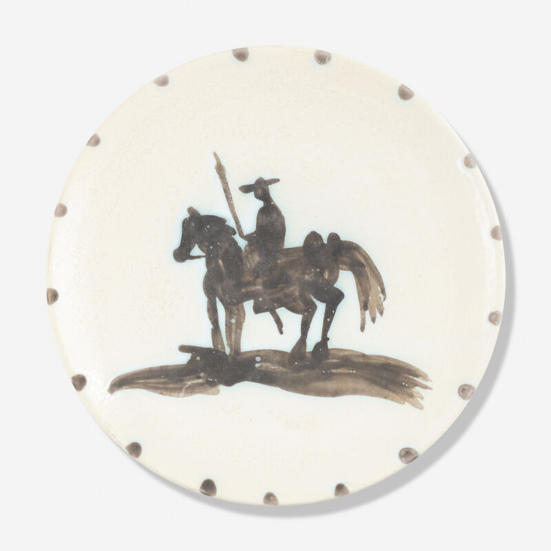 Pablo Picasso, ‘Picador plate’, 1952, Textile Arts, Glazed earthenware with oxidized paraffin decoration, Rago/Wright/LAMA