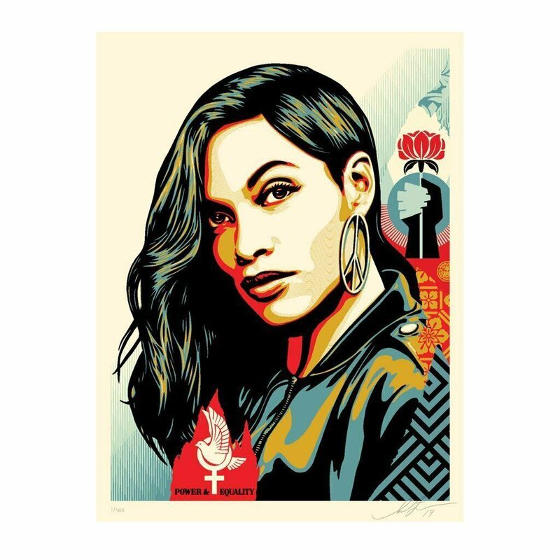 Shepard Fairey, ‘"Power & Equality"  Dove & Rosario Dawson ’, 2019, Print, Screen Print On Thick Speckle Tone Paper, New Union Gallery