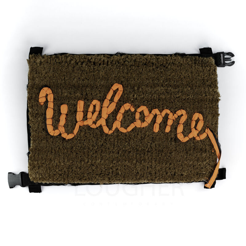 Banksy, ‘Welcome Mat’, 2019, Ephemera or Merchandise, Hand-stitched welcome mat using the fabric from life vests abandoned on the beaches of the Mediterranean, Lougher Contemporary Gallery Auction