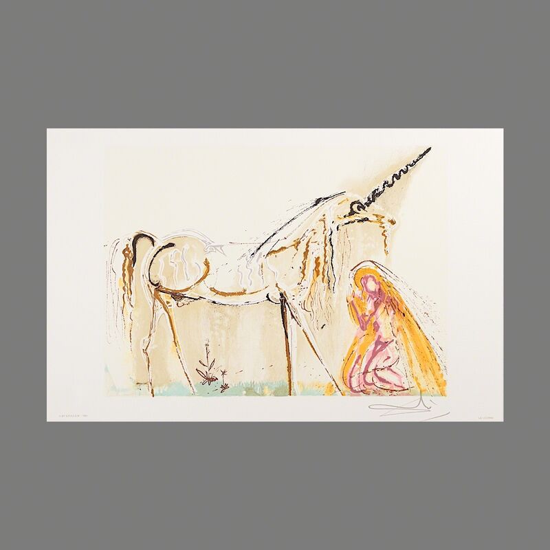 Salvador Dalí, ‘La Licorne (Unicorn)’, 1983, Print, Lithograph on Vélin d'Arches Paper, Art Lithographies