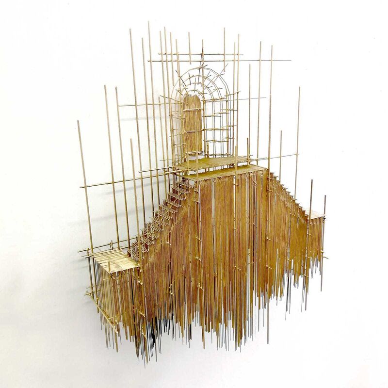 David Moreno (b.1978), ‘Dos caminos a elegir II’, 2019, Sculpture, Carbon Steel, Silver, Gold paint, Macadam Gallery