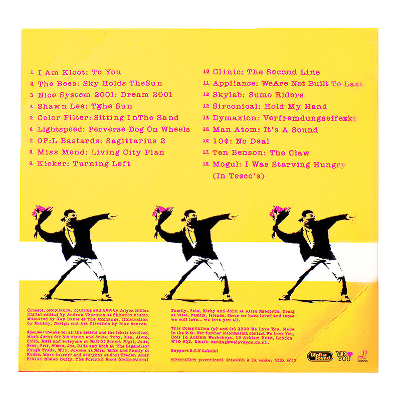 Banksy, ‘WE LOVE YOU SO LOVE US (PROMO CD)’, 2000, Print, Printed in colors on cardboard cd sleeve., Silverback Gallery