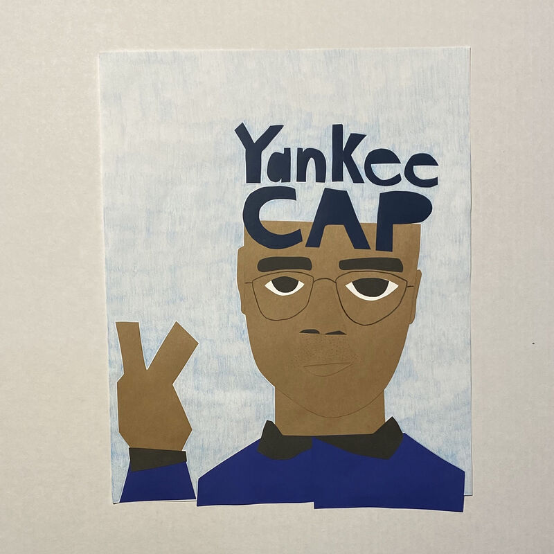 Michael C. Thorpe, ‘Leo With Yankee Cap’, 2020, Drawing, Collage or other Work on Paper, Paper piece made out of cardstock, color pencil and adhesive, LaiSun Keane