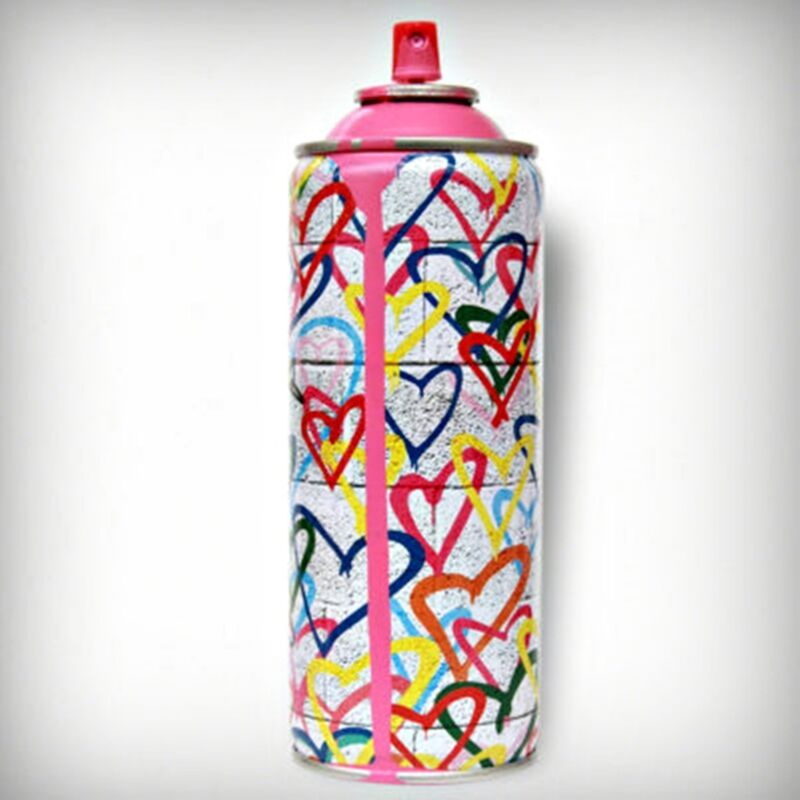 Mr. Brainwash, ‘Hearts Spray Can’, 2017, Sculpture, Hand painted empty spray can; hand signed & dated by artist. numbered with each edition unique., Alpha 137 Gallery Gallery Auction
