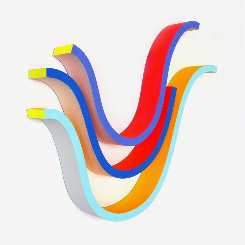 Adam Frezza & Terri Chiao, ‘Blue Ridge Warm Waves 3’, 2020, Sculpture, Acrylic paint on wood, Uprise Art