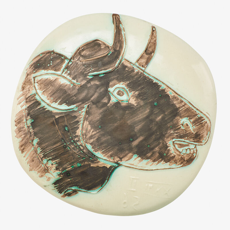 Pablo Picasso, ‘Wall-hanging plaque, "Bull's Profile (Le Profil de Taureau)," edition of 450, France’, Glazed earthenware, oxidized paraffin, Rago/Wright/LAMA