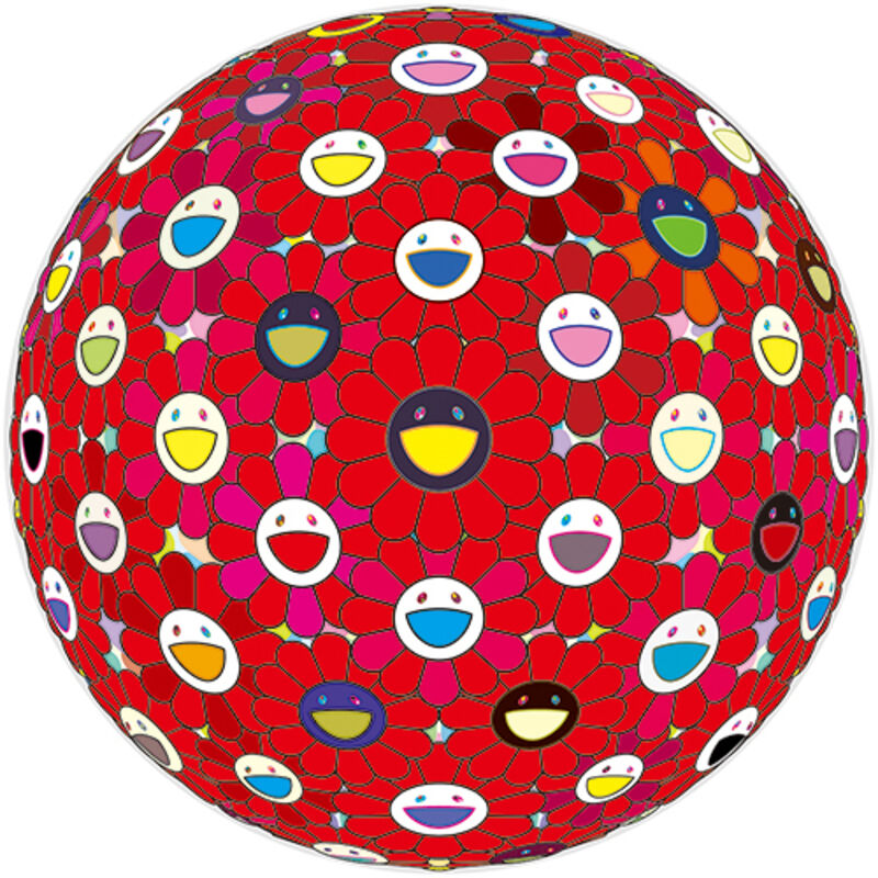 Takashi Murakami, ‘Flower Ball: Bright Red 30/300’, 2017, Print, Offset print on paper, Whitestone Gallery