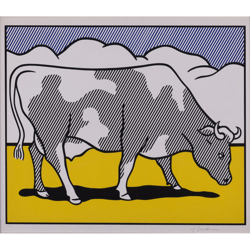 Roy Lichtenstein, ‘Cow Going Abstract - Triptych’, 1982, Print, Set of three serigraphs in colors, all margins, almost full page, PIASA