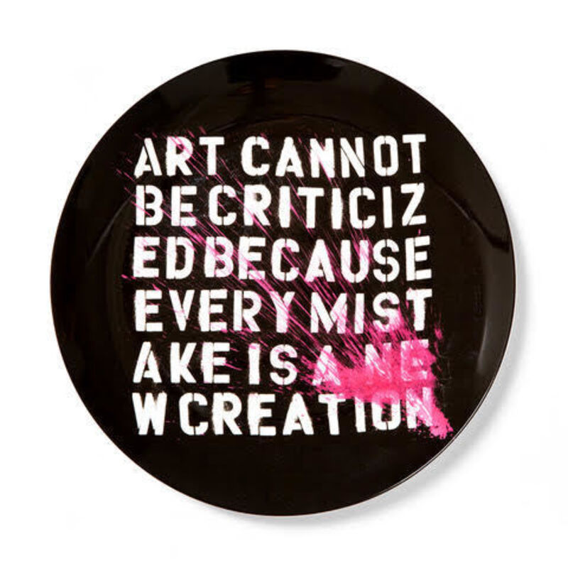 Mr. Brainwash, ‘“Art Cannot Be Criticized” Rare Limited Edition Plate’, 2020, Ephemera or Merchandise, Dishwasher and Microwave Safe Plate in Special Gift box, David Lawrence Gallery