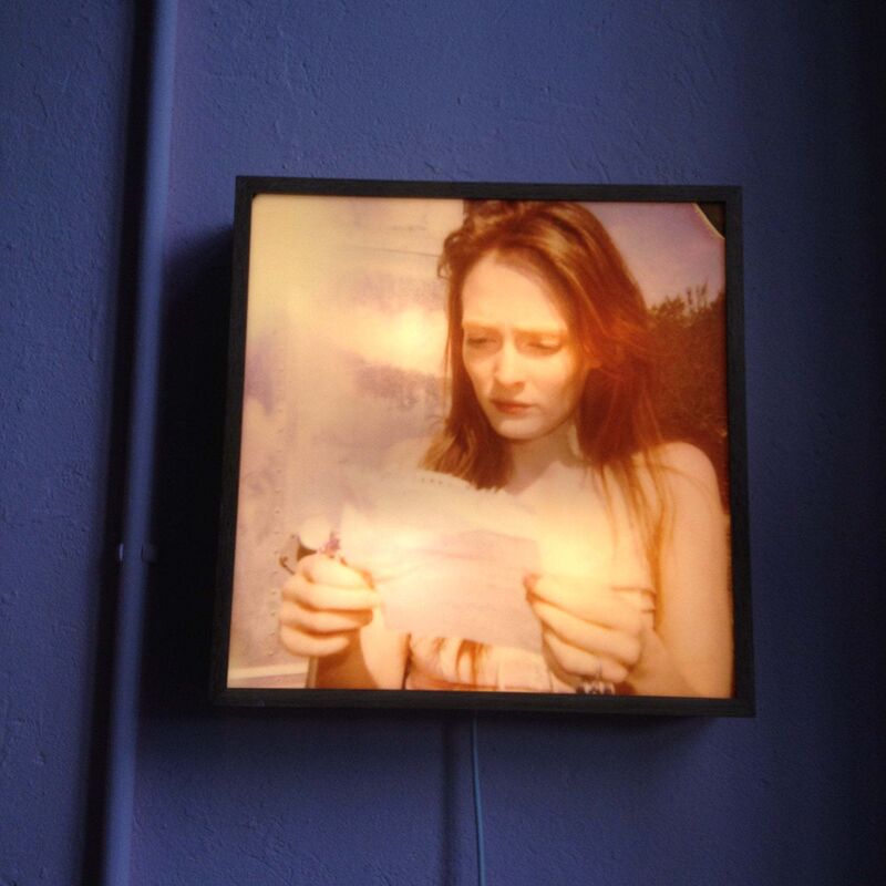 Stefanie Schneider, ‘'Lonely Hearts Room' lightbox: 'Margarita's Letter'’, 2008, Installation, Matte slight in oak frame, based on a Polaroid with mp3 player - Daisy reads 'Margarita's letter', Instantdreams