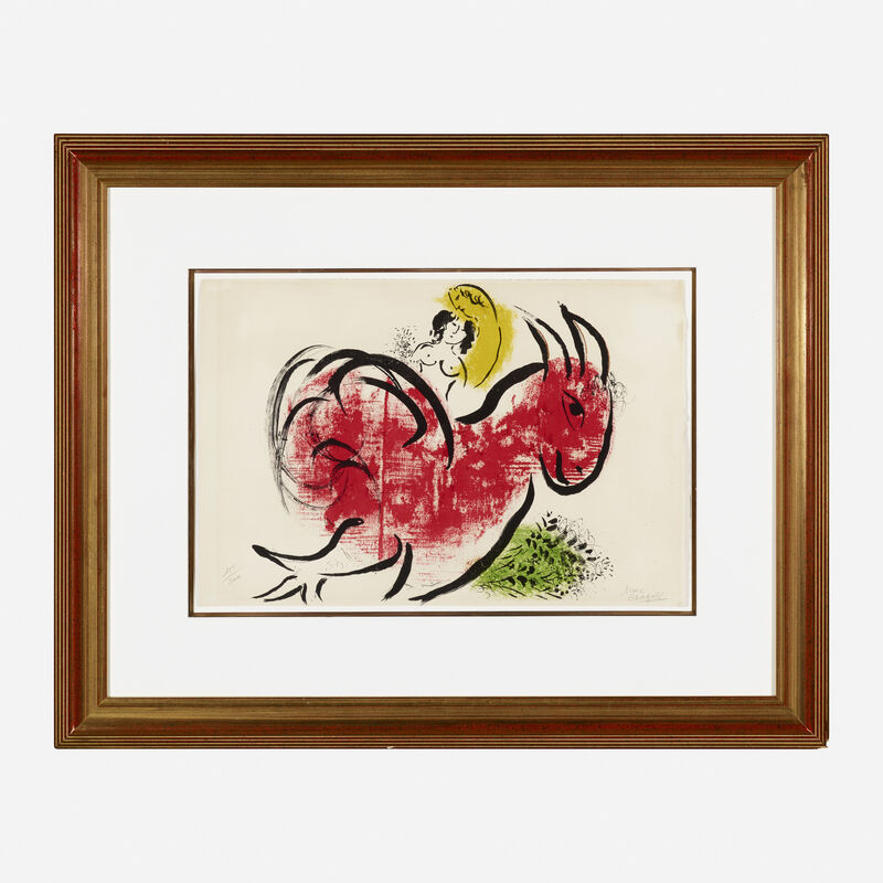 Marc Chagall, ‘Le Coq Rouge’, 1952, Print, Lithograph in colors on Arches, Rago/Wright/LAMA