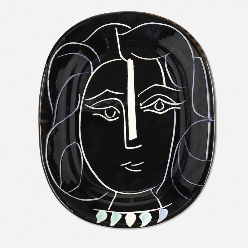 Pablo Picasso, ‘Visage de Femme plate’, 1953, Textile Arts, Glazed and partially incised earthenware with colored engobe, Rago/Wright/LAMA