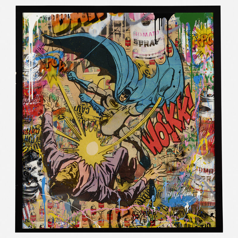 Mr. Brainwash, ‘Bat-Wockk (original)’, 2019, Drawing, Collage or other Work on Paper, Unique mixed media on paper, Rago/Wright/LAMA