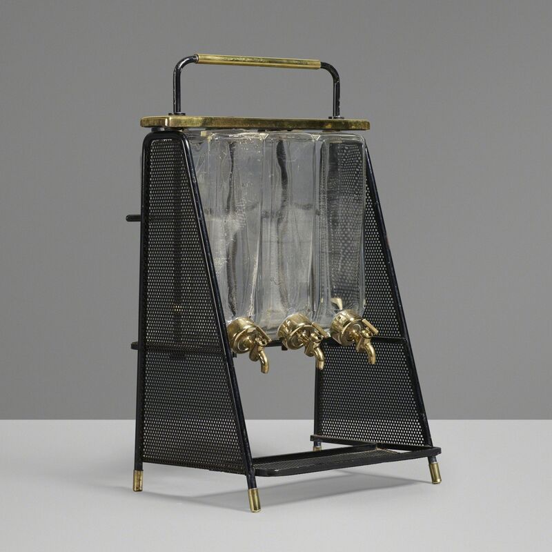 Mathieu Matégot, ‘Decanter set’, 1953, Design/Decorative Art, Enameled steel, glass, brass, Bakelite, Rago/Wright/LAMA