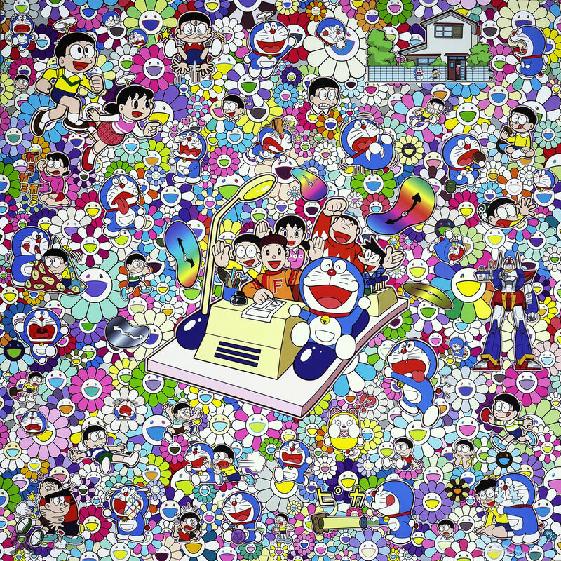 Takashi Murakami, ‘Doraemon: On an Endless Journey on a Time Machine with the Author Fujiko F Fujio - Lithograph’, 2019, Print, Offset Lithograph, Kumi Contemporary / Verso Contemporary