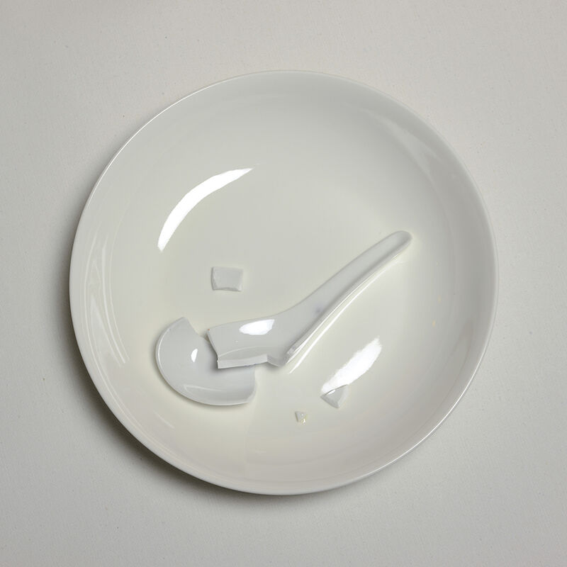 Chow Chun Fai 周俊輝, ‘Election, “Eat the Spoon too", Dish 7’, 2021, Sculpture, Porcelain, Karin Weber Gallery