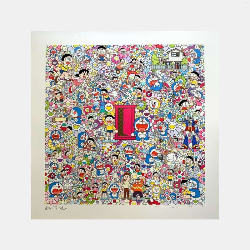 Takashi Murakami, ‘Many Things Await Beyond Anywhere Door (Dokodemo Door)’, 2019, Print, Silkscreen with cold stamp, Lougher Contemporary