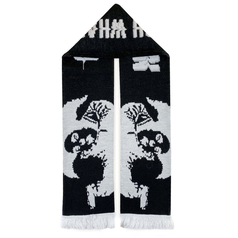 Banksy, ‘'Top Billin' (black) Scarf (w/Clown Skateboards)’, 2020, Fashion Design and Wearable Art, 100% acrylic scarf with fringed ends., Signari Gallery