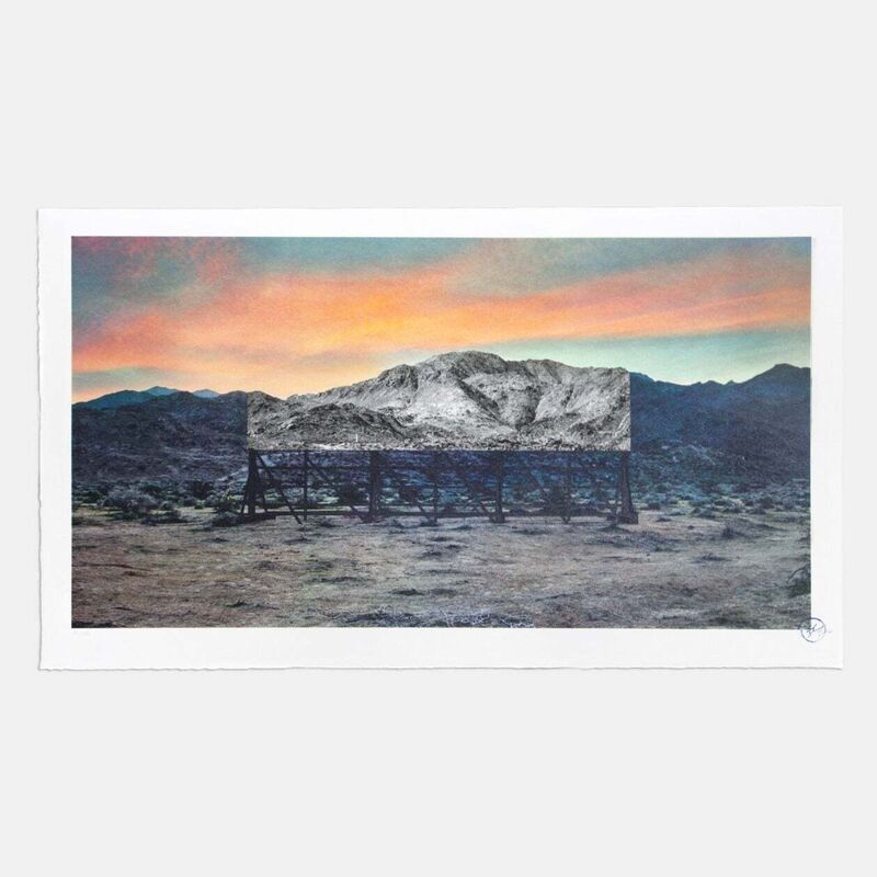 JR, ‘Trompe l'oeil, Death Valley, Billboard, March 4, 2017, 5:41 pm California, USA’, 2021, Print, 14 color lithograph printed on Marinoni machine on white 270 gram BFK Rives paper, Pinto Gallery