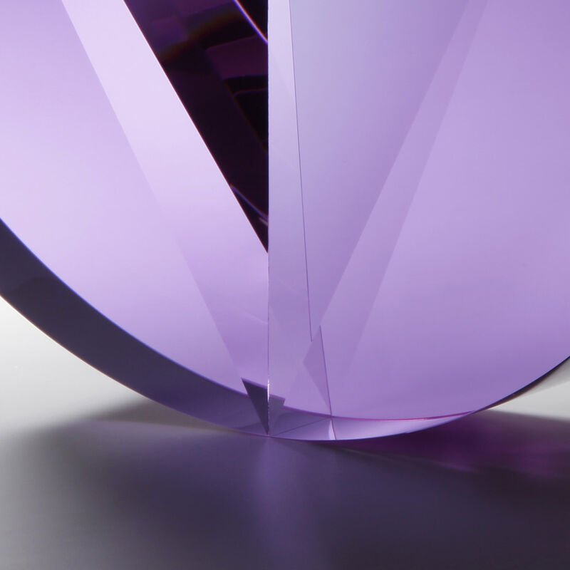 Tomáš Brzon, ‘'Purple Tapered Semicircle' Cut, Cast Glass Sculpture’, 2018, Sculpture, Cut, Mold and Polished Optic Glass, Ai Bo Gallery