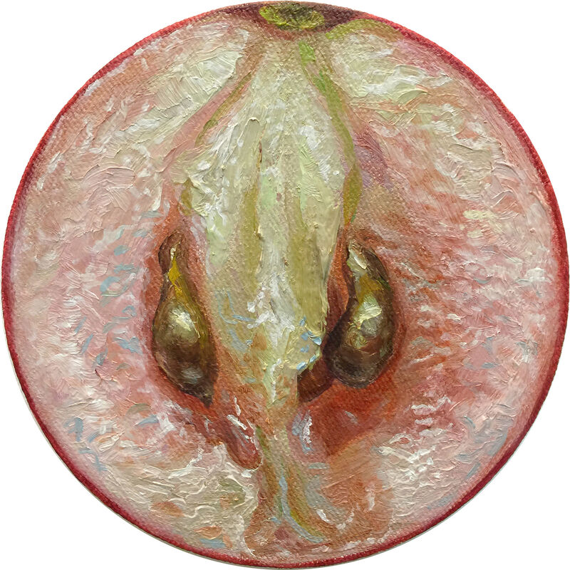 Alonsa Guevara, ‘Fruit Portrait #39 (Pink Grape)’, 2015, Painting, Oil on round canvas., Sugarlift